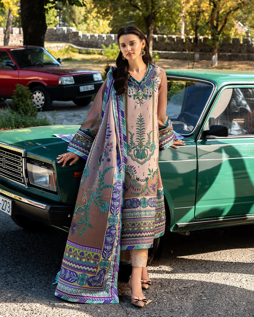 Mushq | Nirvana Printed Silk | Aurora Echo - House Of Hania