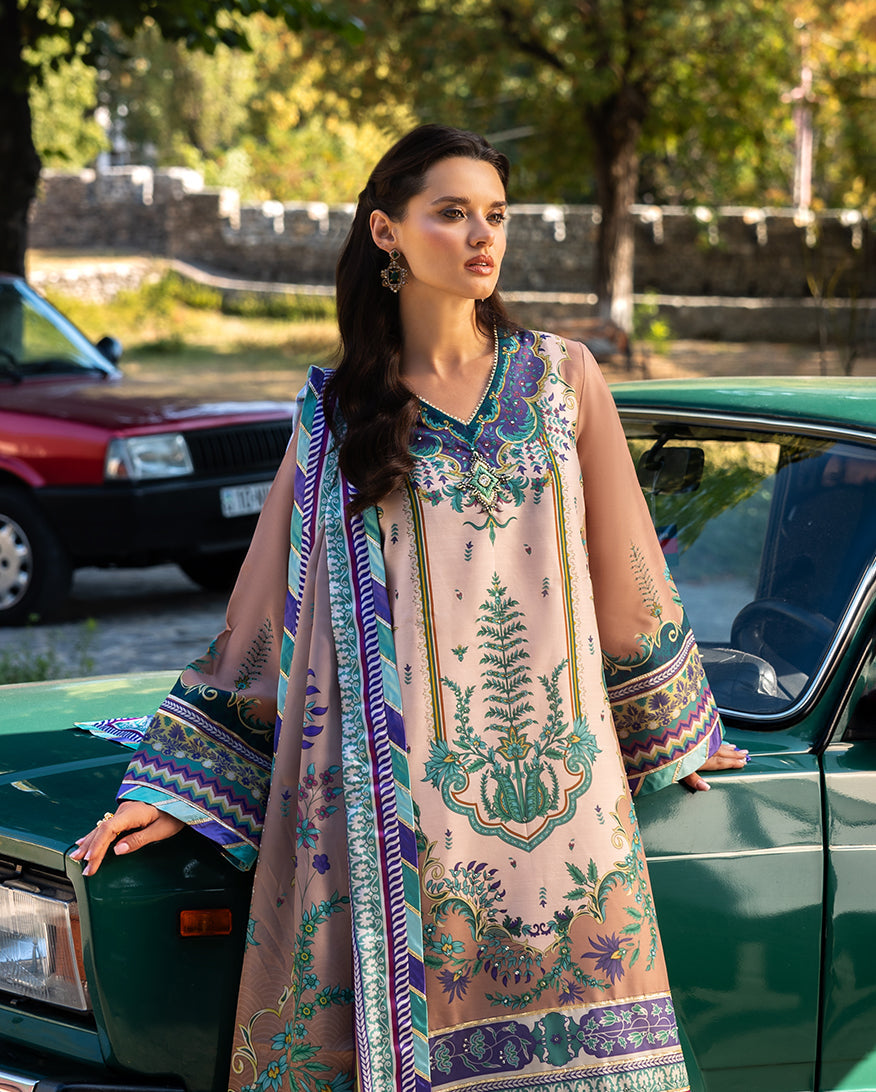 Mushq | Nirvana Printed Silk | Aurora Echo - House Of Hania