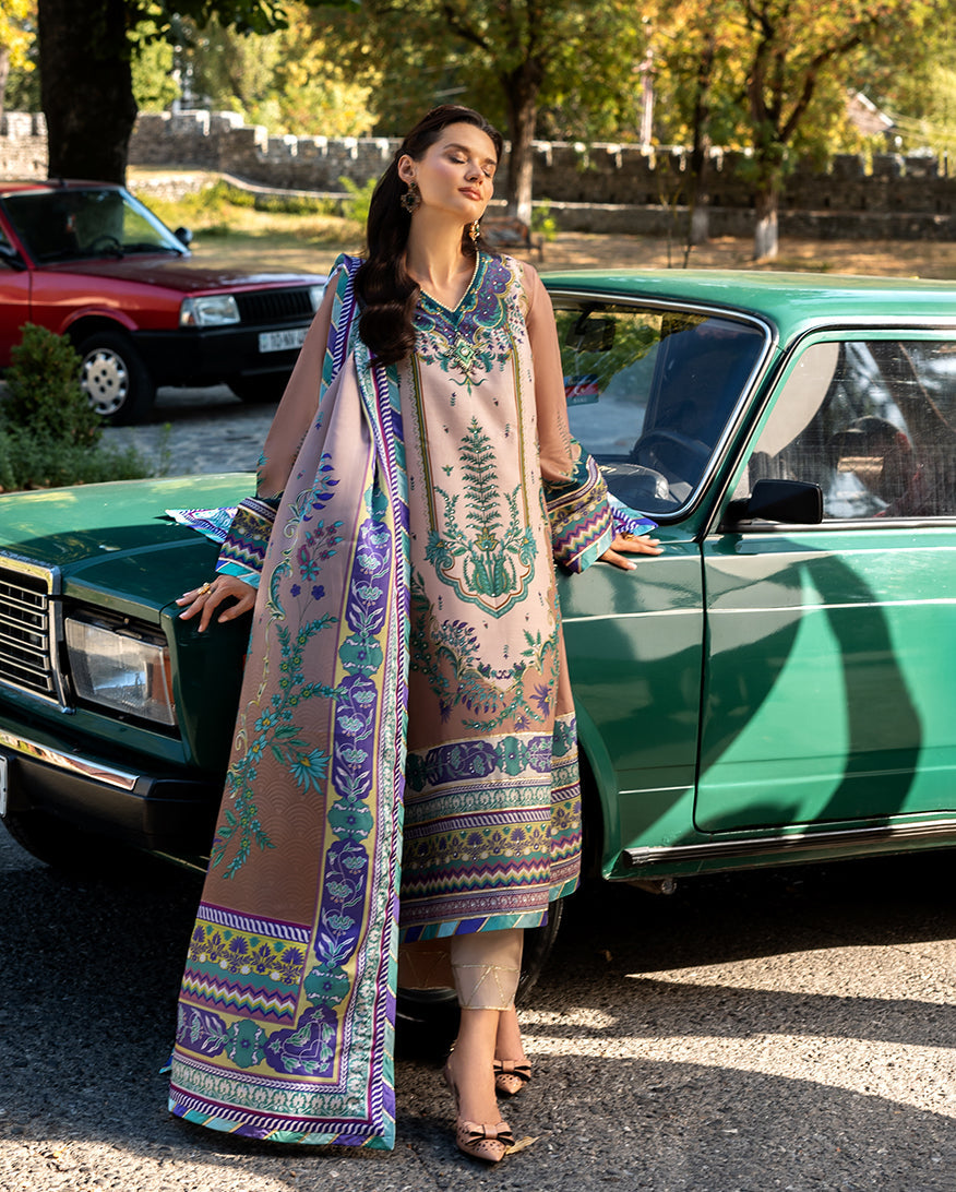 Mushq | Nirvana Printed Silk | Aurora Echo - House Of Hania