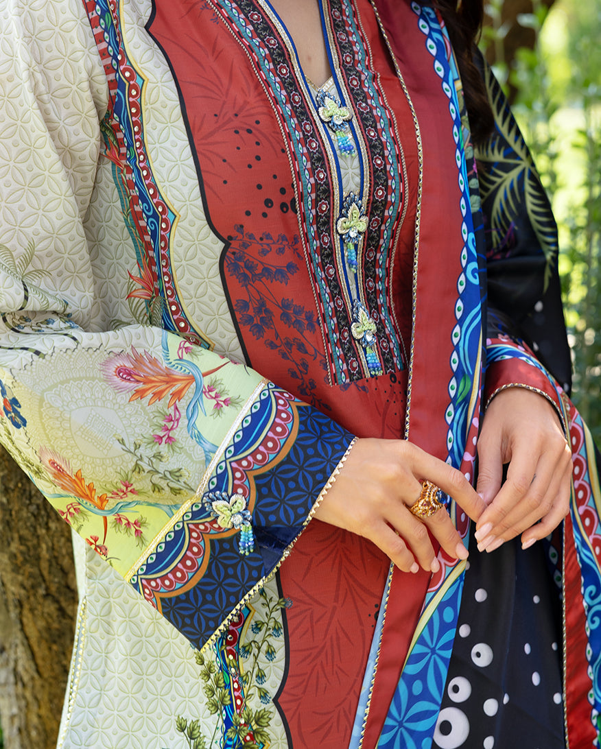 Mushq | Nirvana Printed Silk | Ethereal Gleam - House Of Hania