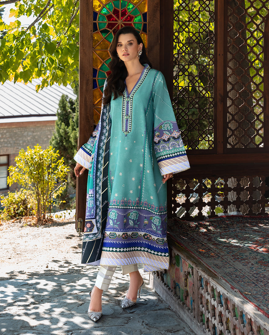 Mushq | Nirvana Printed Silk | Lunar Dew - House Of Hania