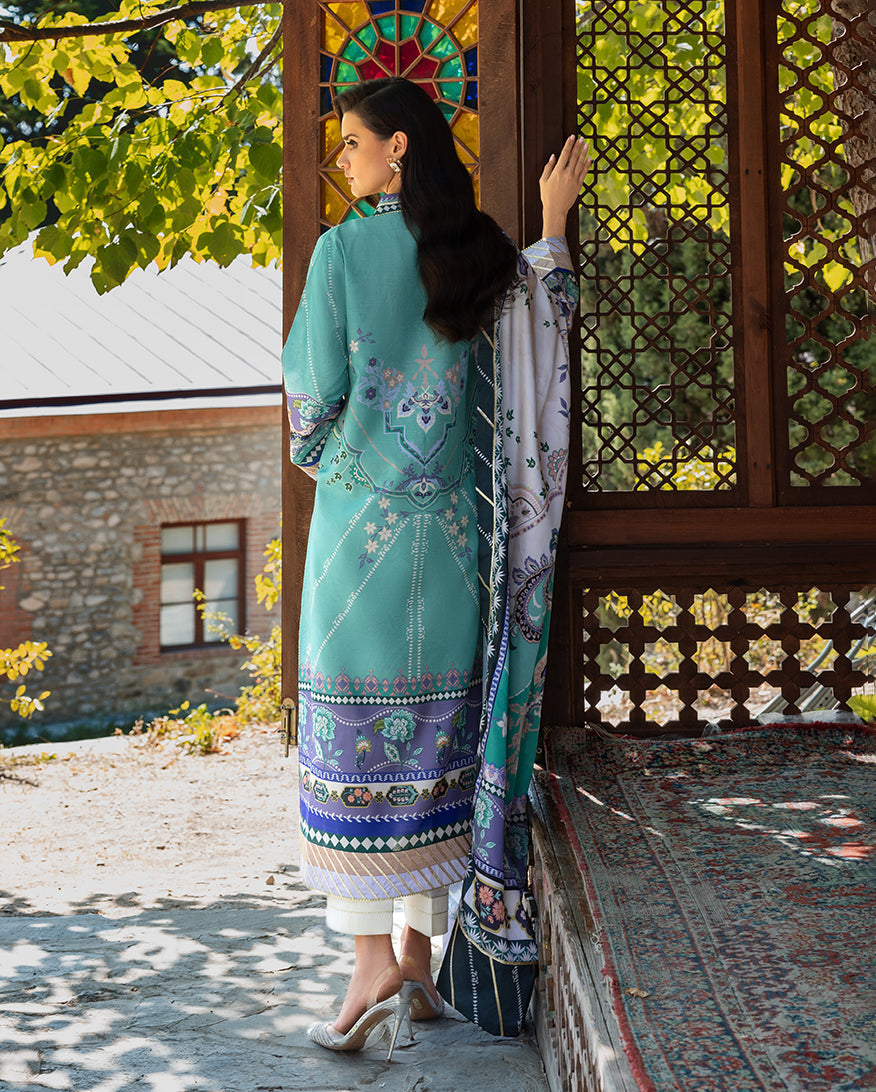 Mushq | Nirvana Printed Silk | Lunar Dew - House Of Hania