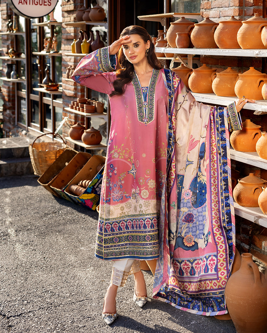 Mushq | Nirvana Printed Silk | Meridian Bloom - House Of Hania