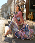 Mushq | Nirvana Printed Silk | Meridian Bloom - House Of Hania