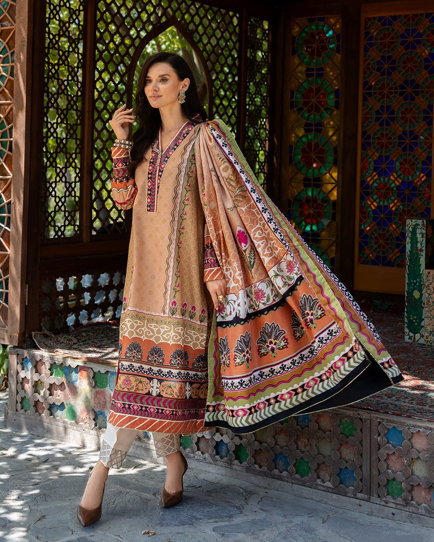 Mushq | Nirvana Printed Silk | Solara Crest - House Of Hania