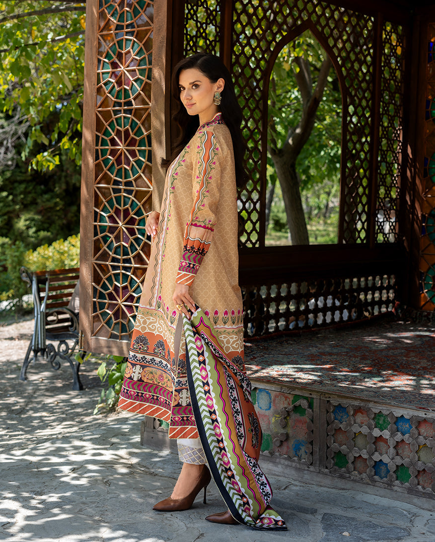 Mushq | Nirvana Printed Silk | Solara Crest - House Of Hania