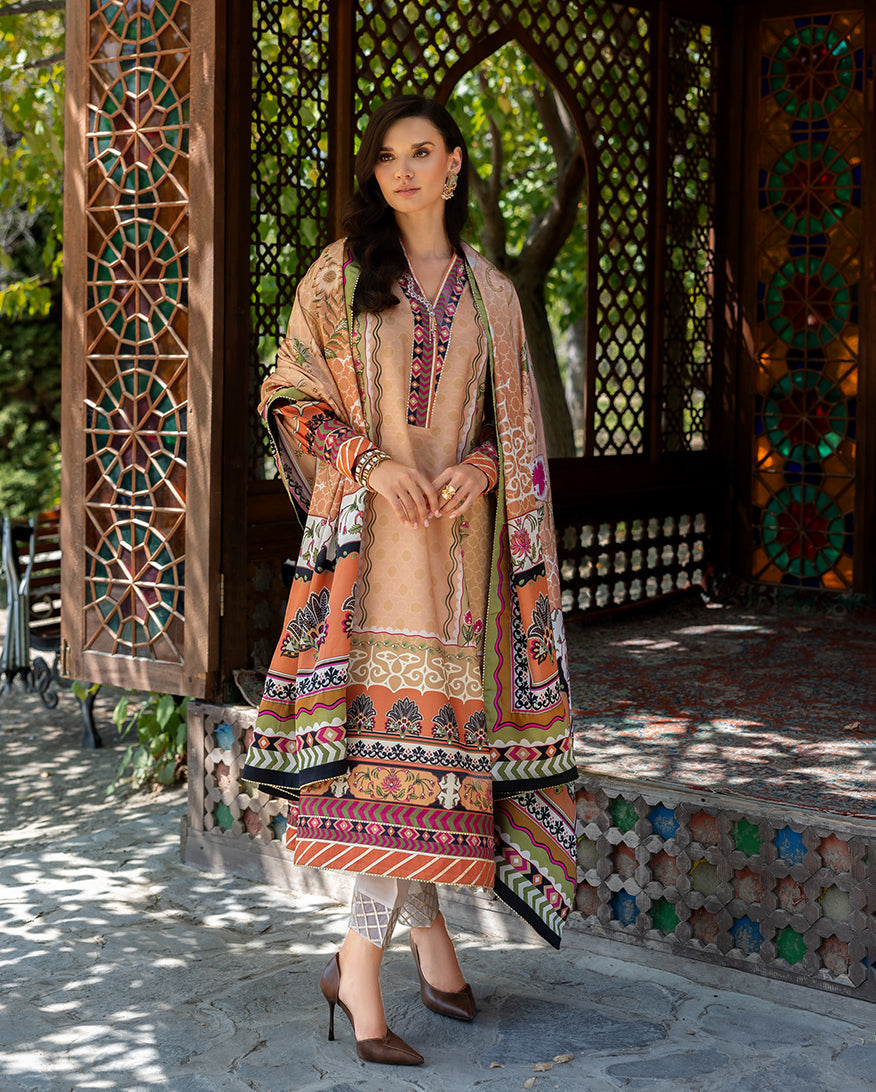 Mushq | Nirvana Printed Silk | Solara Crest - House Of Hania