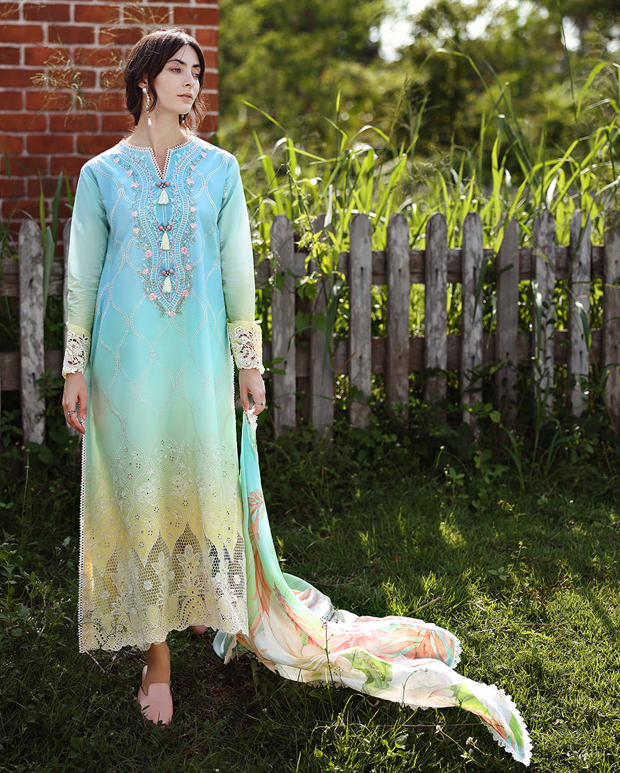 Mushq | Solace | Ombre Chikankari | Ethereal Pause - House Of Hania