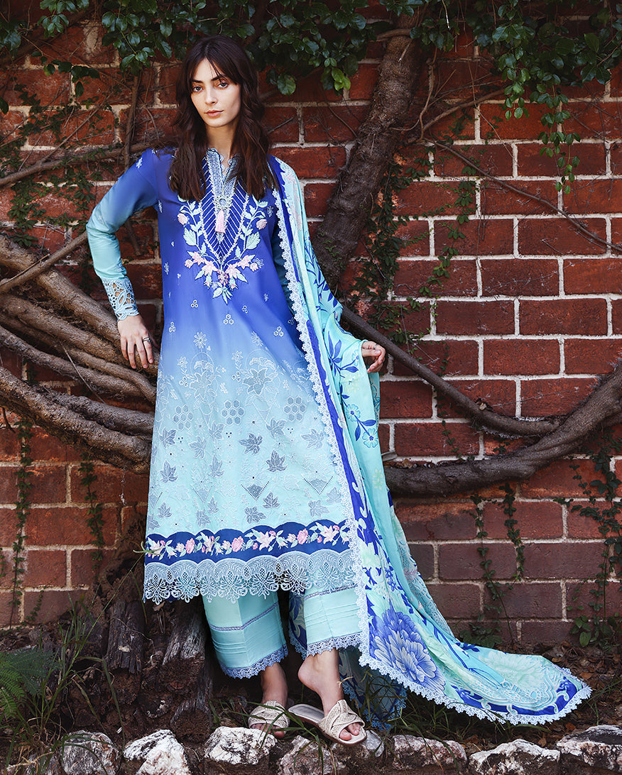 Mushq | Solace | Ombre Chikankari | Moonlit Ease - House Of Hania