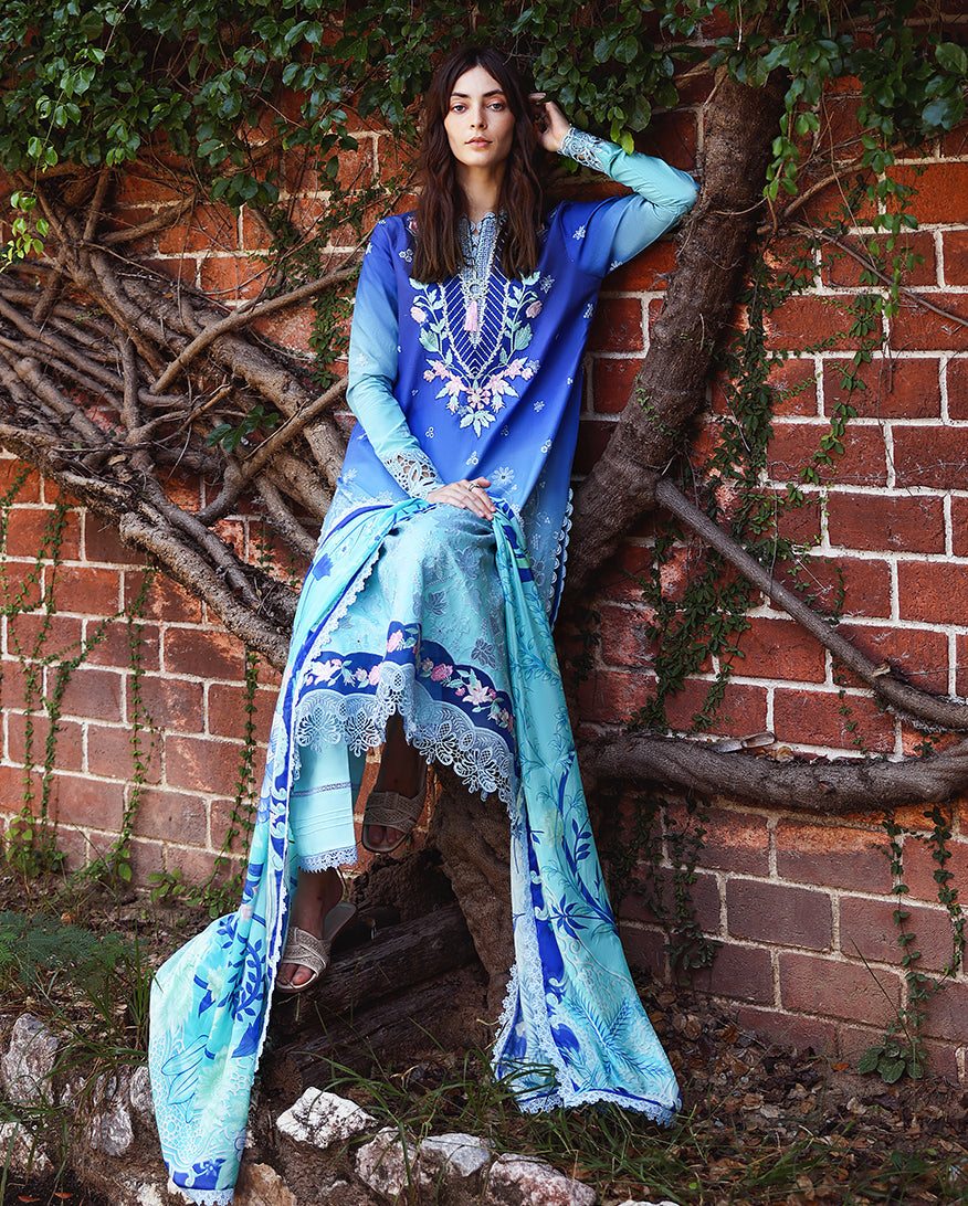 Mushq | Solace | Ombre Chikankari | Moonlit Ease - House Of Hania