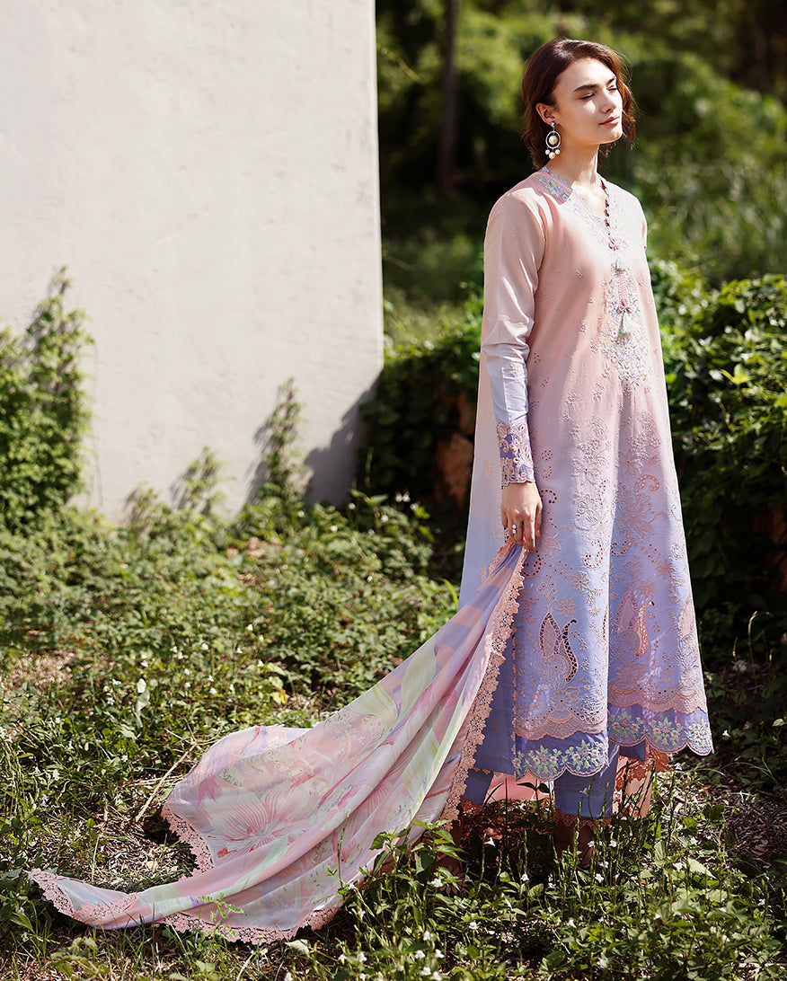 Mushq | Solace | Ombre Chikankari | Morning Veil - House Of Hania