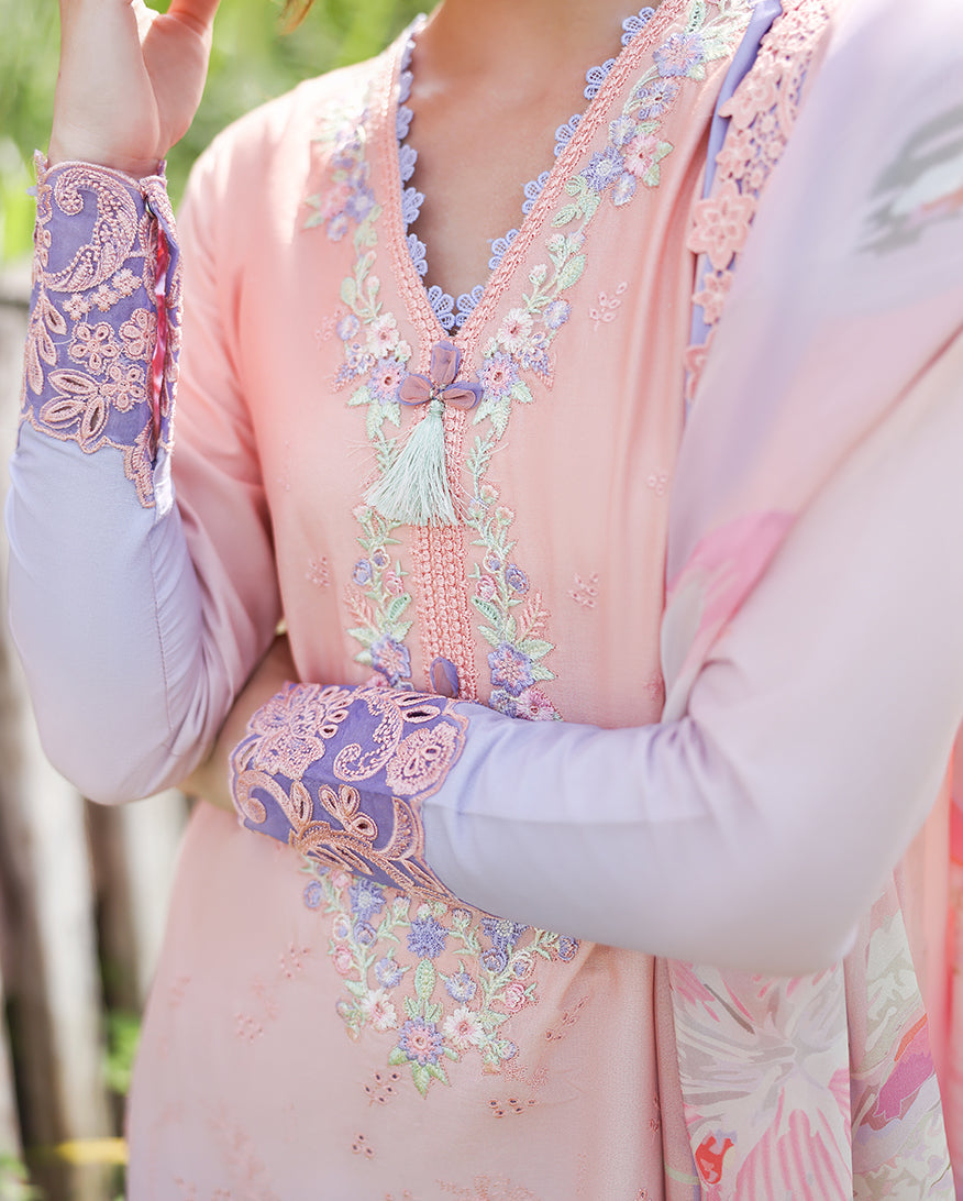 Mushq | Solace | Ombre Chikankari | Morning Veil - House Of Hania