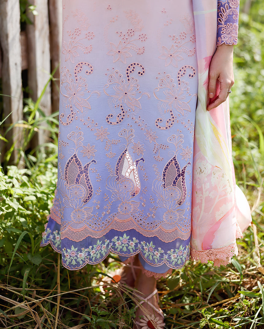 Mushq | Solace | Ombre Chikankari | Morning Veil - House Of Hania