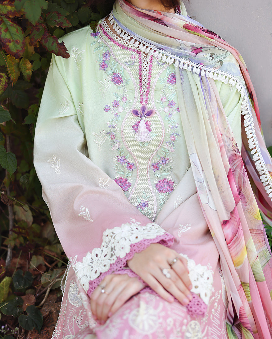 Mushq | Solace | Ombre Chikankari | Petal Pull - House Of Hania