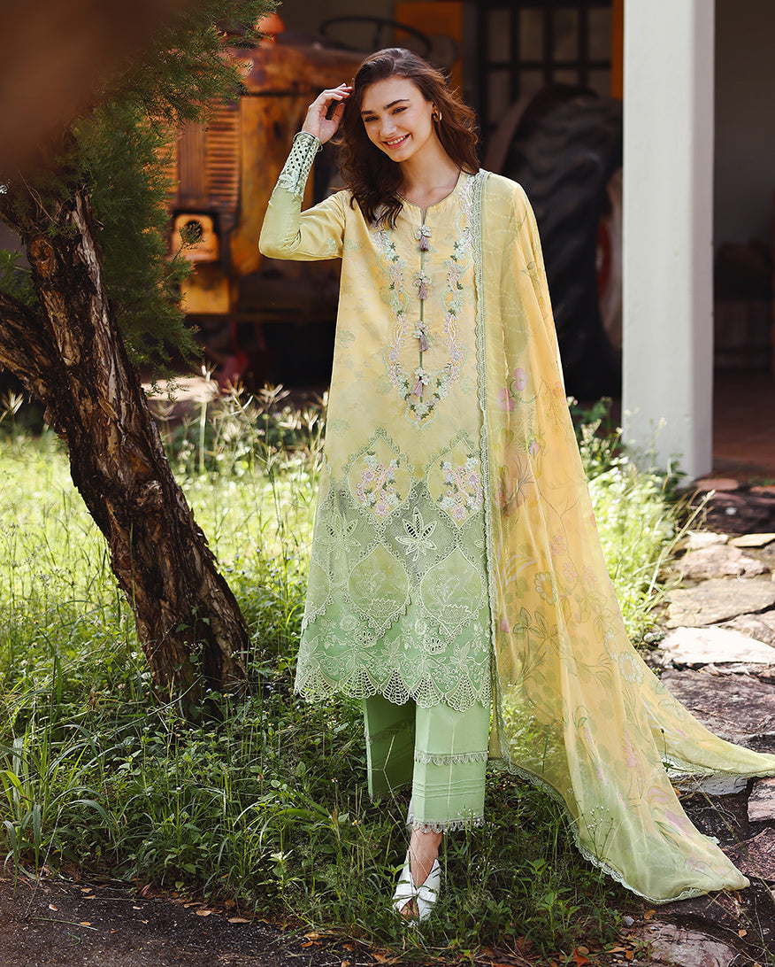 Mushq | Solace | Ombre Chikankari | Quiet Bloom - House Of Hania