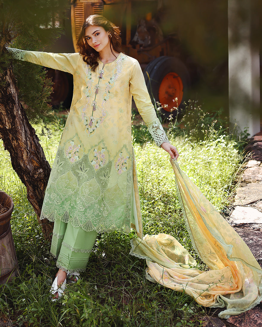 Mushq | Solace | Ombre Chikankari | Quiet Bloom - House Of Hania