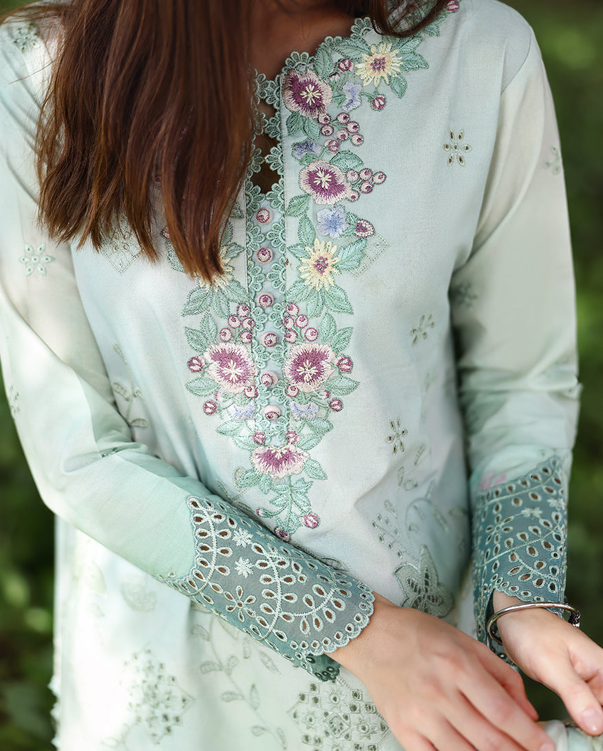 Mushq | Solace | Ombre Chikankari | Tranquil Muse - House Of Hania