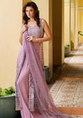 Mushq Stardust Embroidered Net 3Pc Suit MN23-02 Enchant - House Of Hania