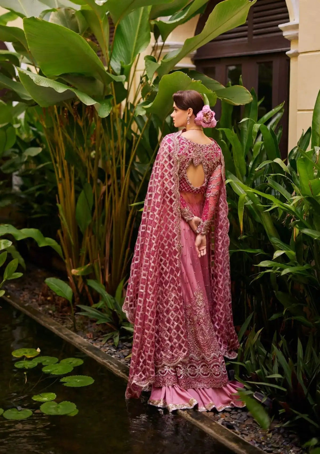 Mushq Stardust Embroidered Net 3Pc Suit MN23-07 Cupid - House Of Hania