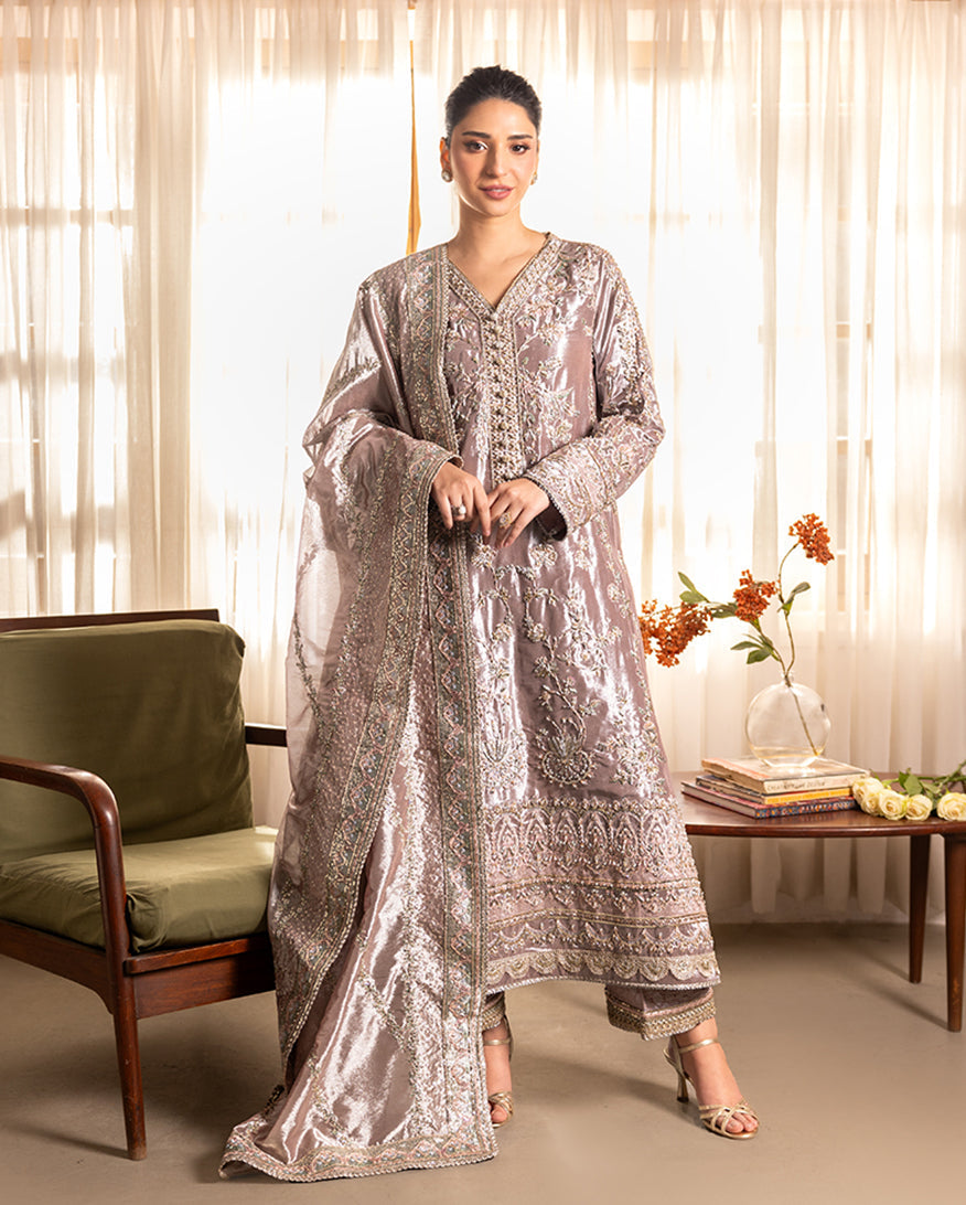 Mushq | Sunehri Lama Silk | Hamna - House Of Hania