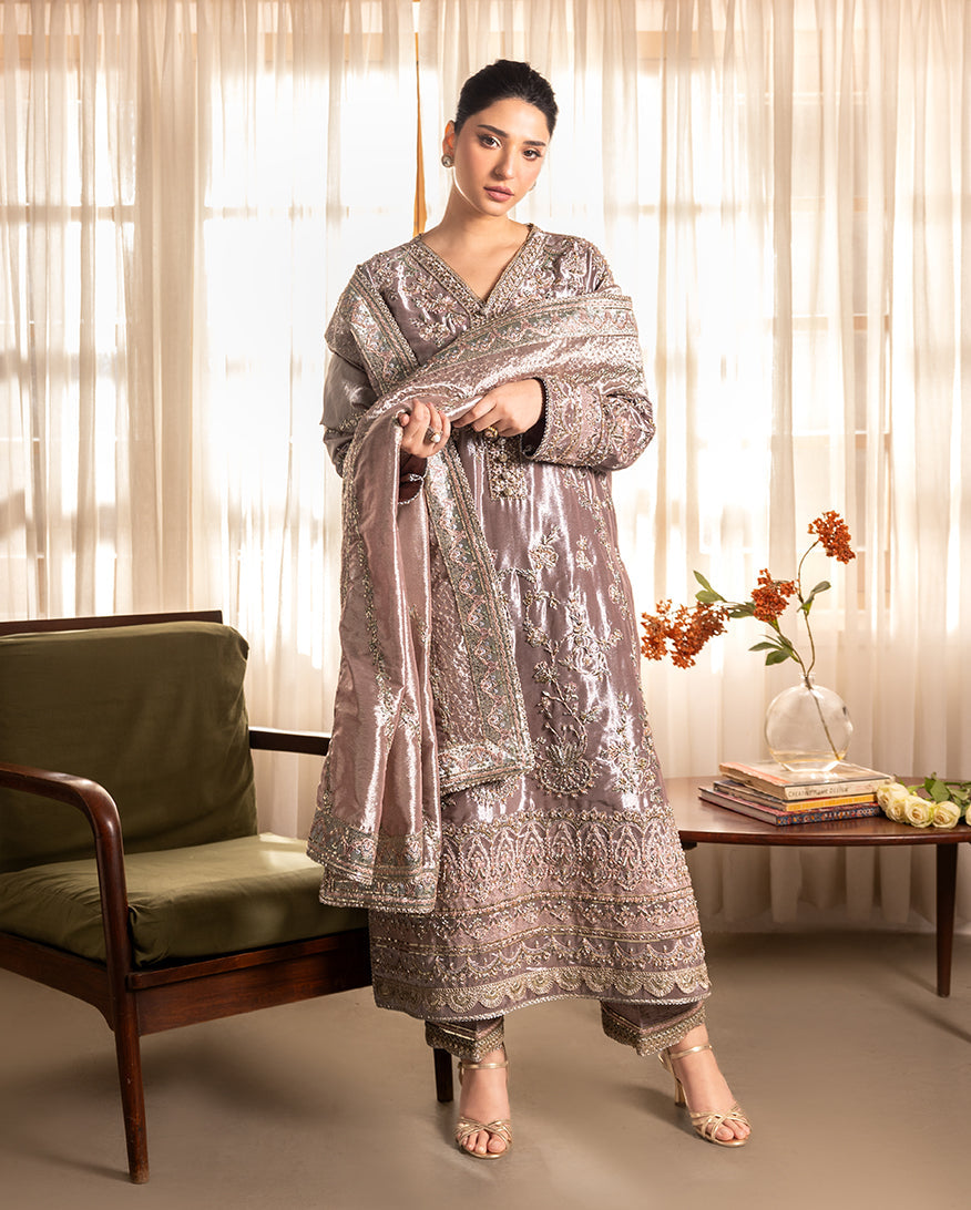 Mushq | Sunehri Lama Silk | Hamna - House Of Hania