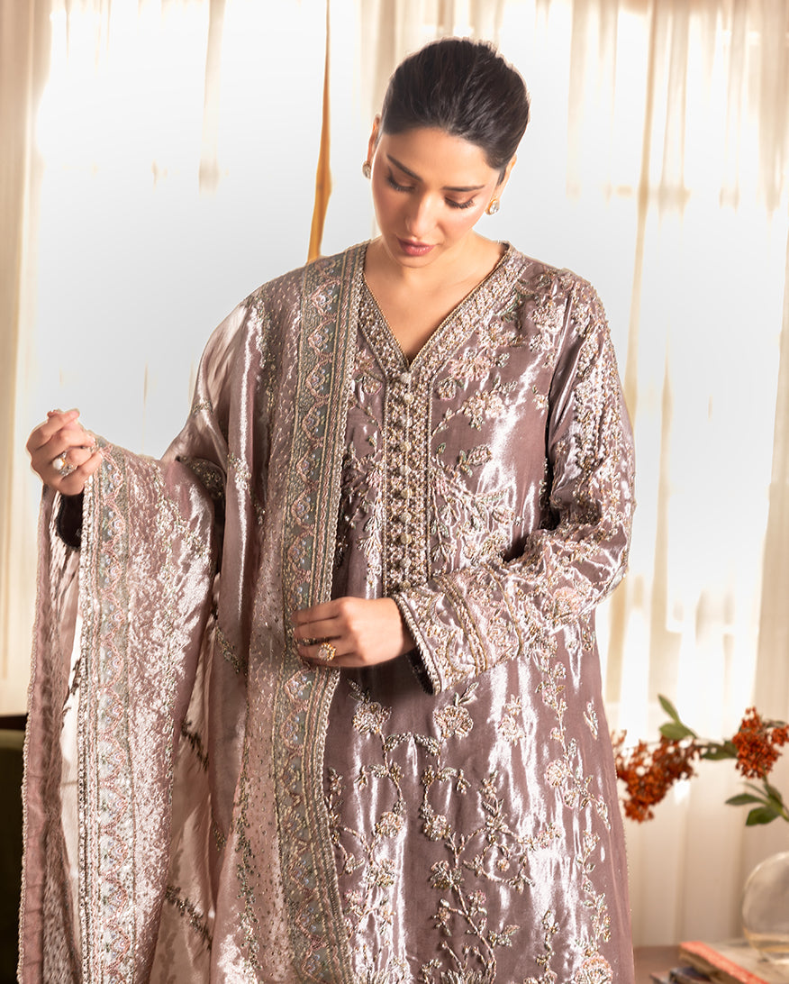 Mushq | Sunehri Lama Silk | Hamna - House Of Hania