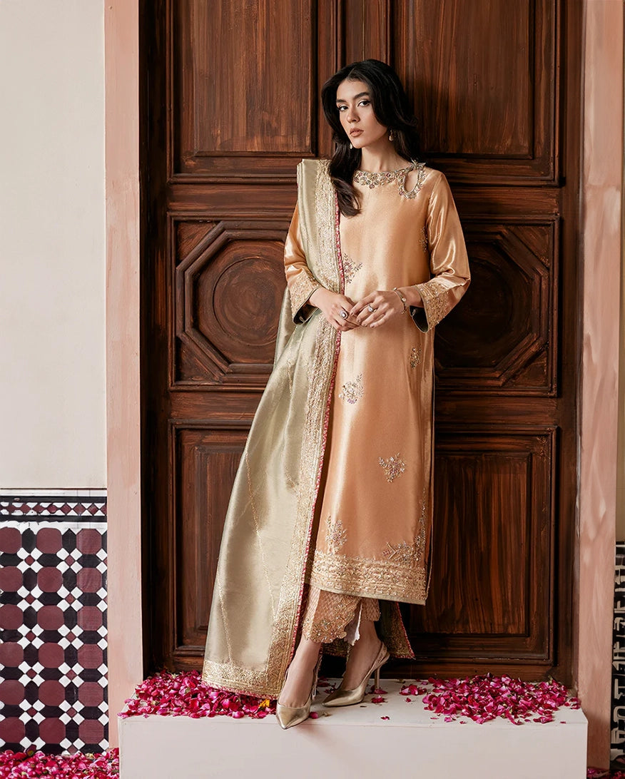 Mushq | Sunehri Lama Silk | Parisa - House Of Hania