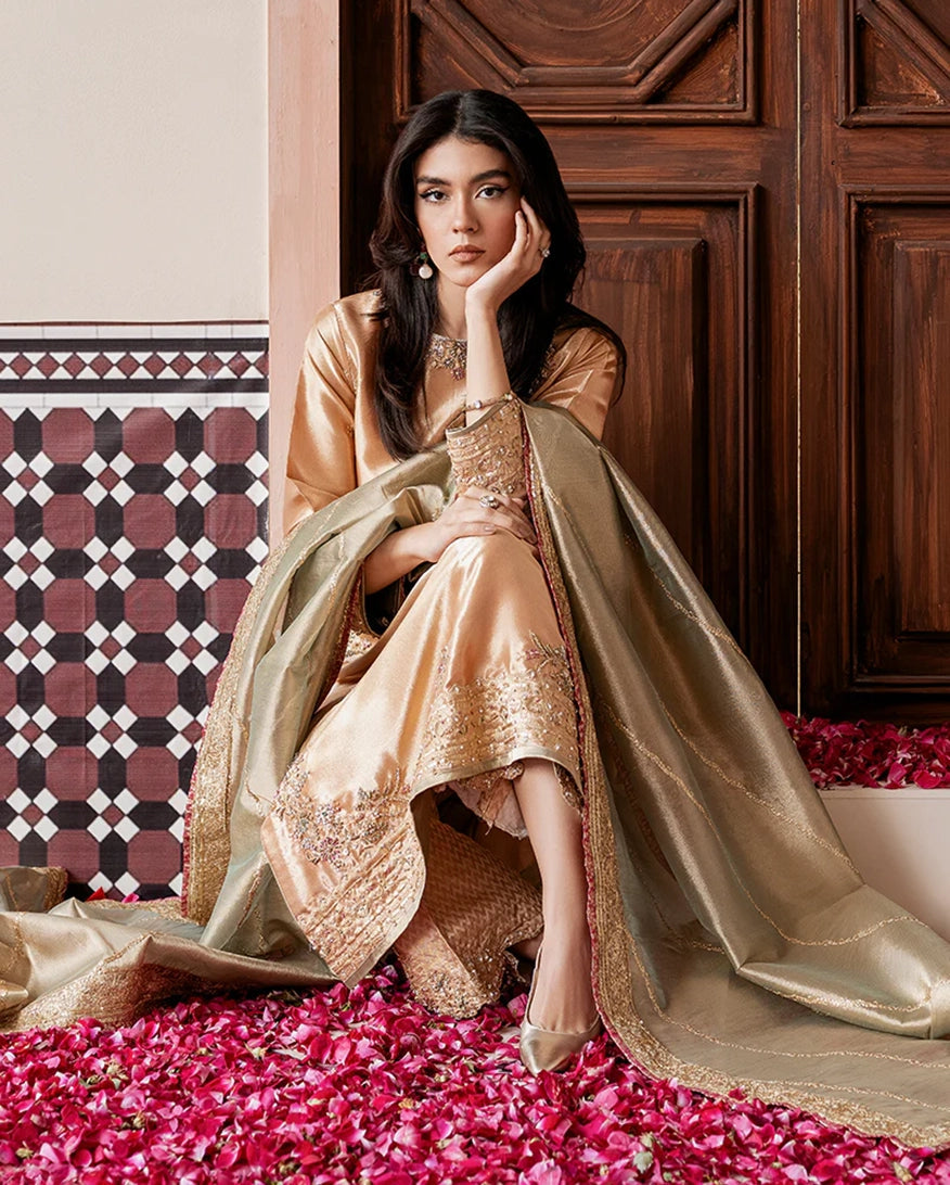 Mushq | Sunehri Lama Silk | Parisa - House Of Hania