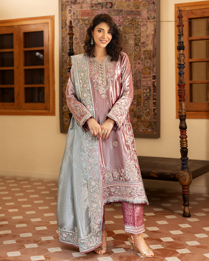 Mushq | Sunehri Lama Silk | Periwesh - House Of Hania