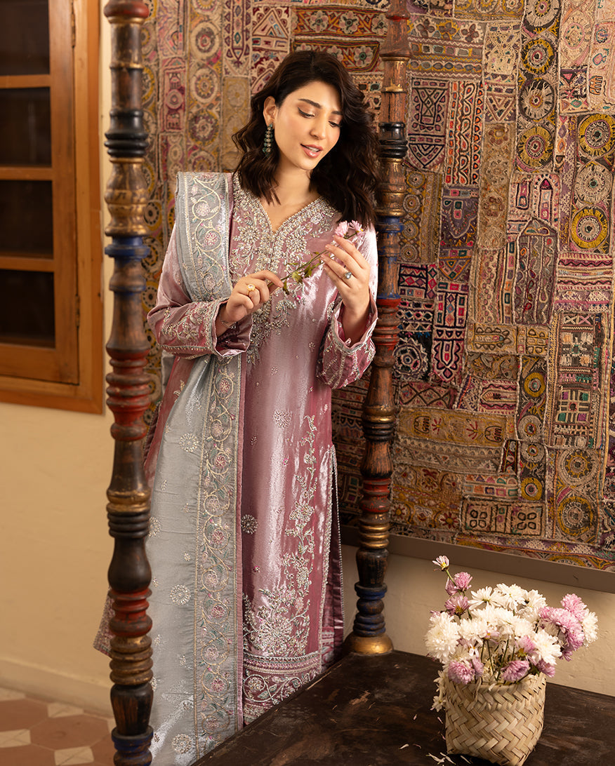Mushq | Sunehri Lama Silk | Periwesh - House Of Hania