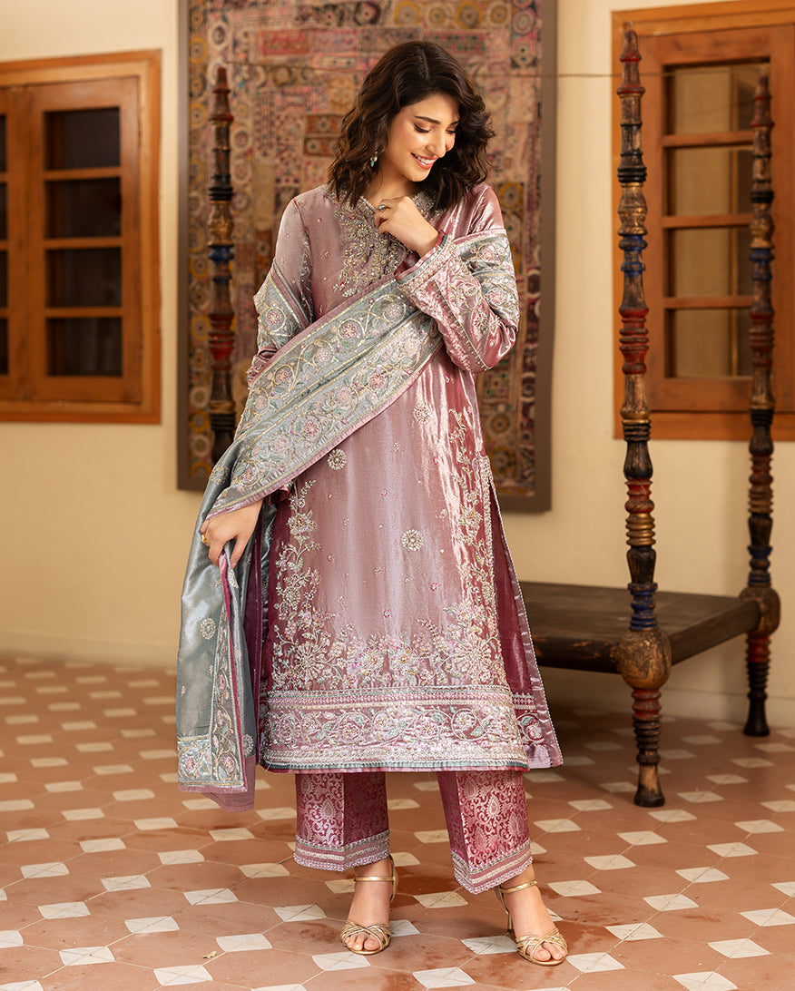 Mushq | Sunehri Lama Silk | Periwesh - House Of Hania