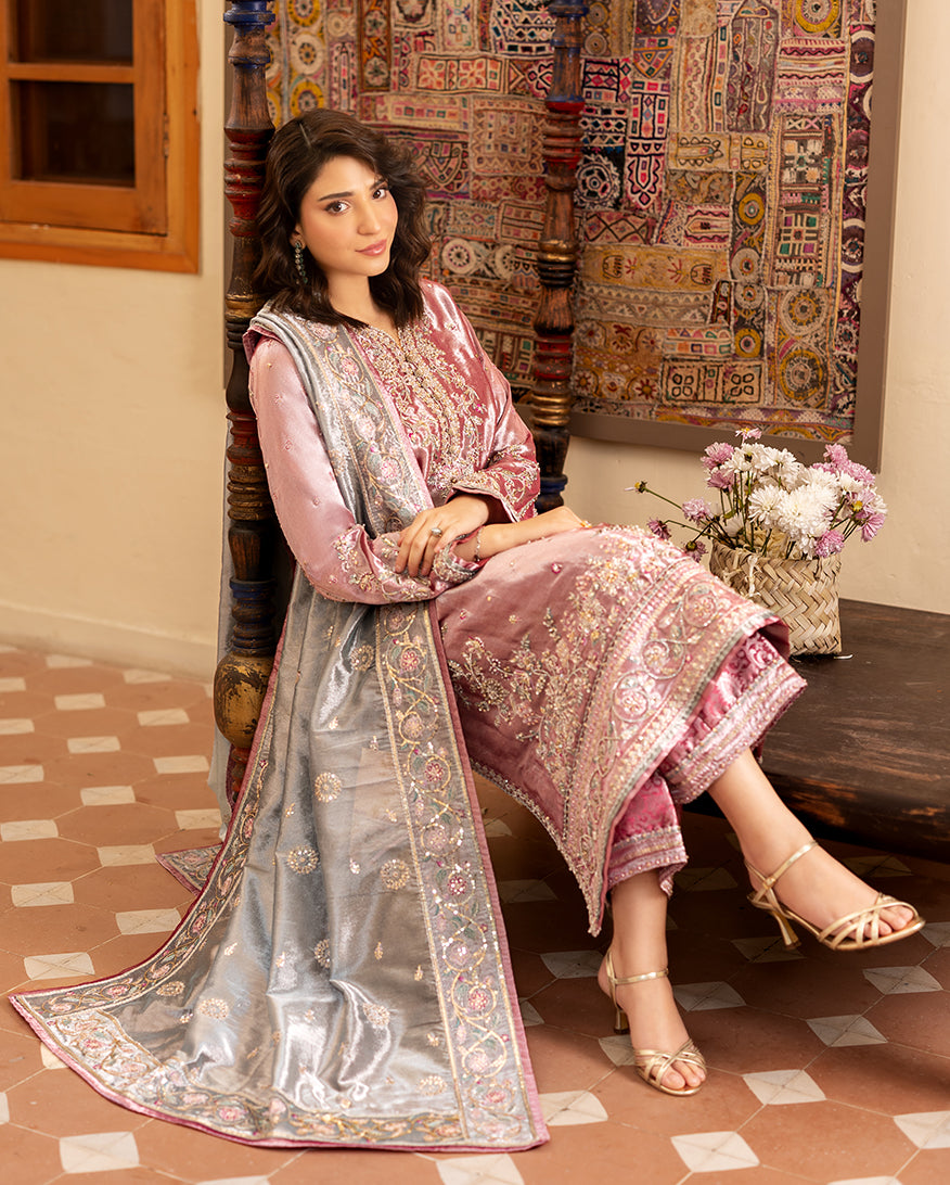Mushq | Sunehri Lama Silk | Periwesh - House Of Hania