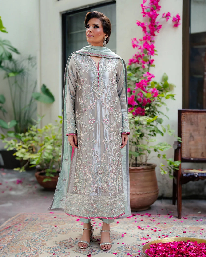 Mushq | Sunehri Lama Silk | Resham - House Of Hania