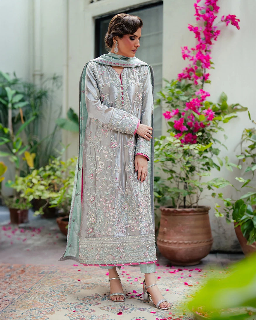 Mushq | Sunehri Lama Silk | Resham - House Of Hania