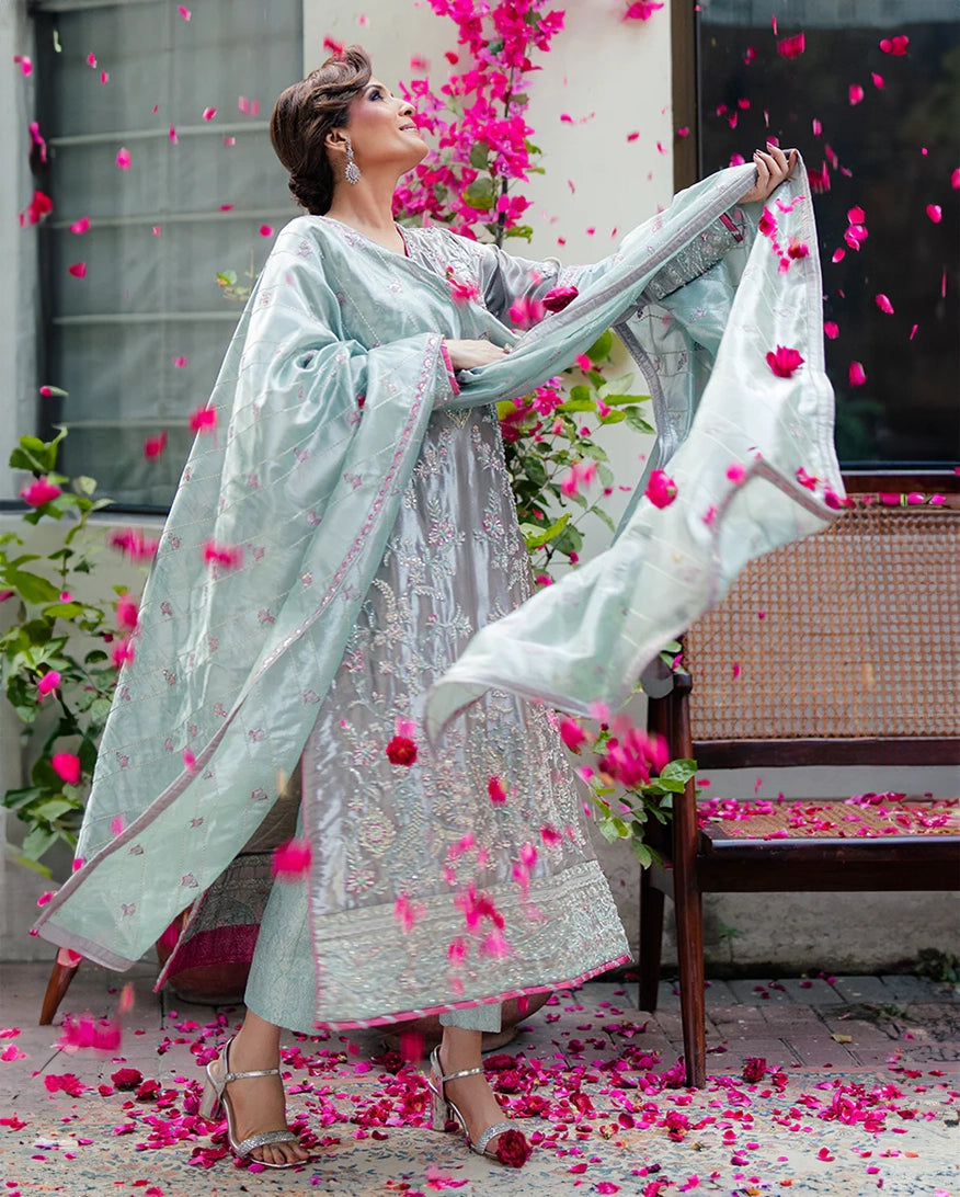 Mushq | Sunehri Lama Silk | Resham - House Of Hania
