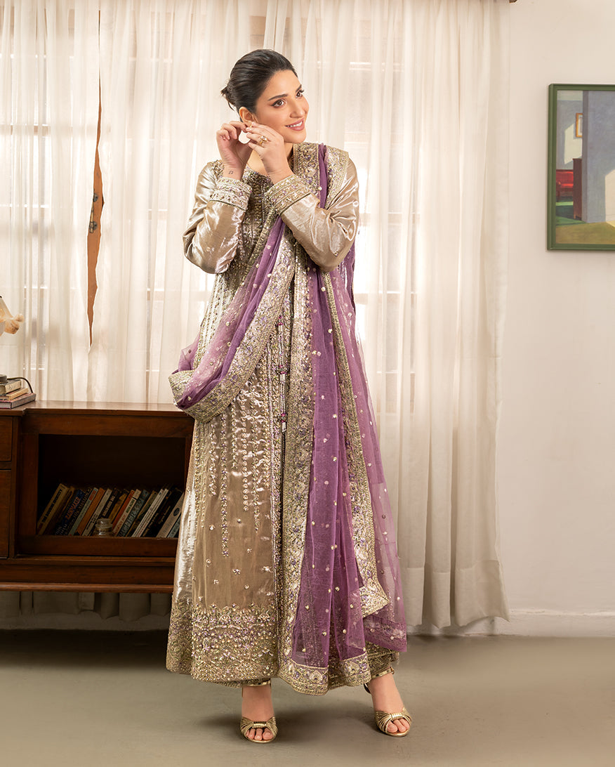 Mushq | Sunehri Lama Silk | Rumsha - House Of Hania