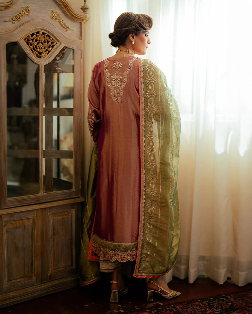 Mushq | Sunehri Lama Silk | Seema - House Of Hania