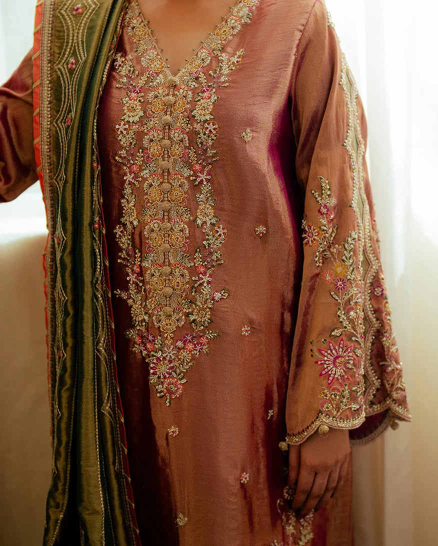 Mushq | Sunehri Lama Silk | Seema - House Of Hania