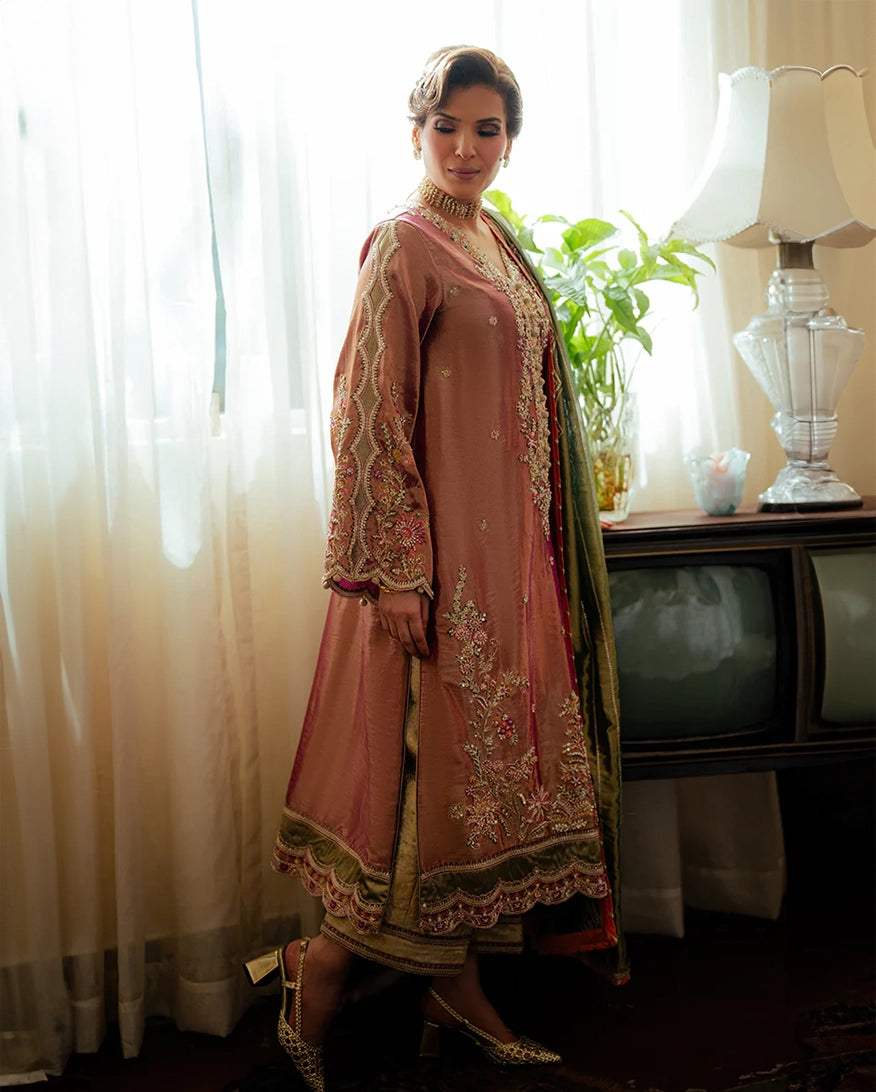 Mushq | Sunehri Lama Silk | Seema - House Of Hania