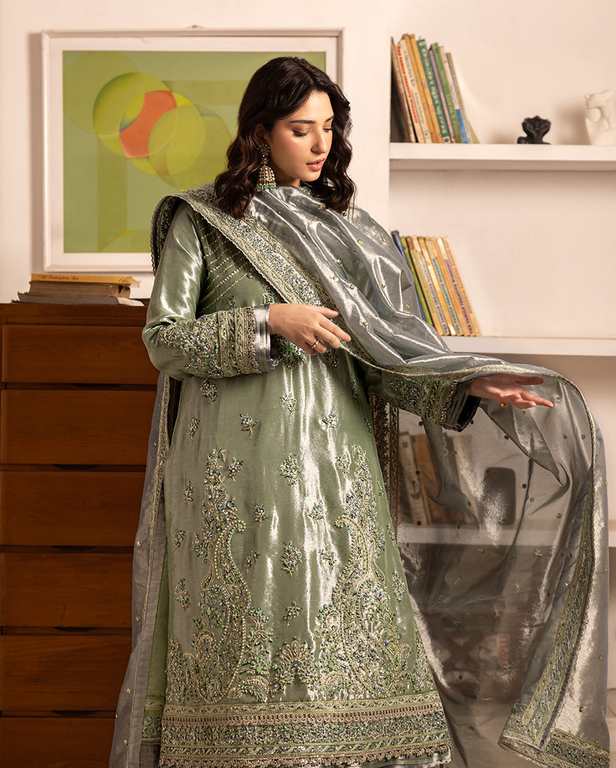 Mushq | Sunehri Lama Silk | Tabeer - House Of Hania