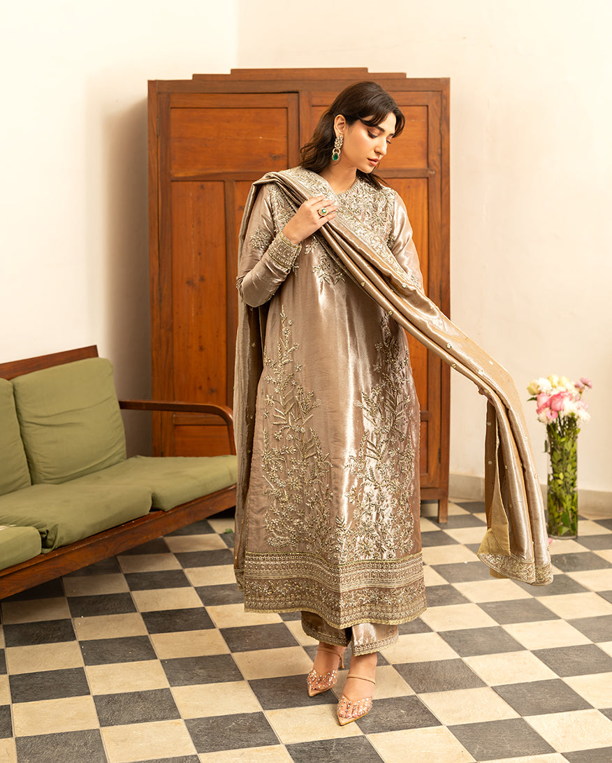 Mushq | Sunehri Lama Silk | Uswah - House Of Hania