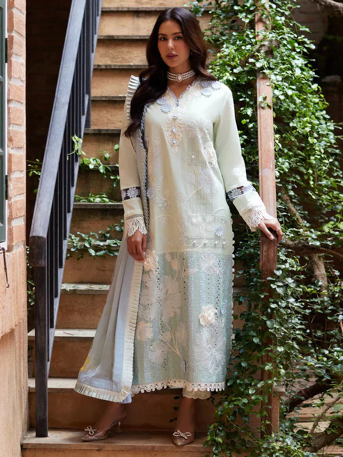 Mushq Te Amo Embroidered Lawn 3Pc Suit MSL-2408 Capri Charm - House Of Hania