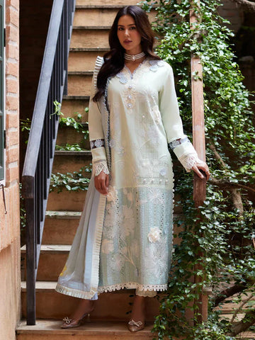 Mushq Te Amo Embroidered Lawn 3Pc Suit MSL-2408 Capri Charm - House Of Hania