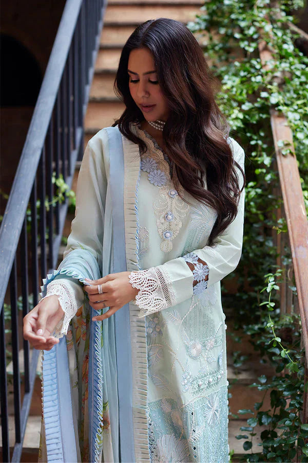 Mushq Te Amo Embroidered Lawn 3Pc Suit MSL-2408 Capri Charm - House Of Hania