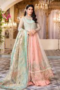 NEW MARIA B - Pearl White, Peach and Aqua (BD-2408) - House Of Hania