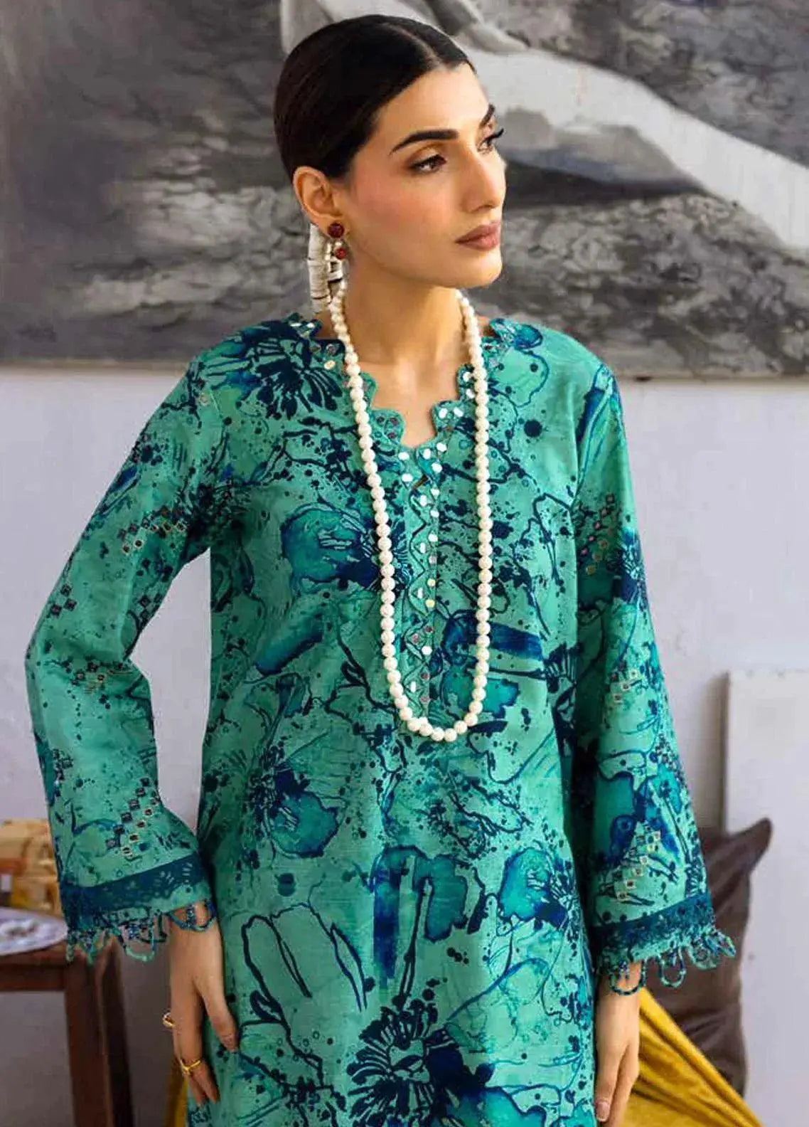 NUREH Ballerina Emb Chikankari Khaddar 2Pc Suit NU2-127 - House Of Hania