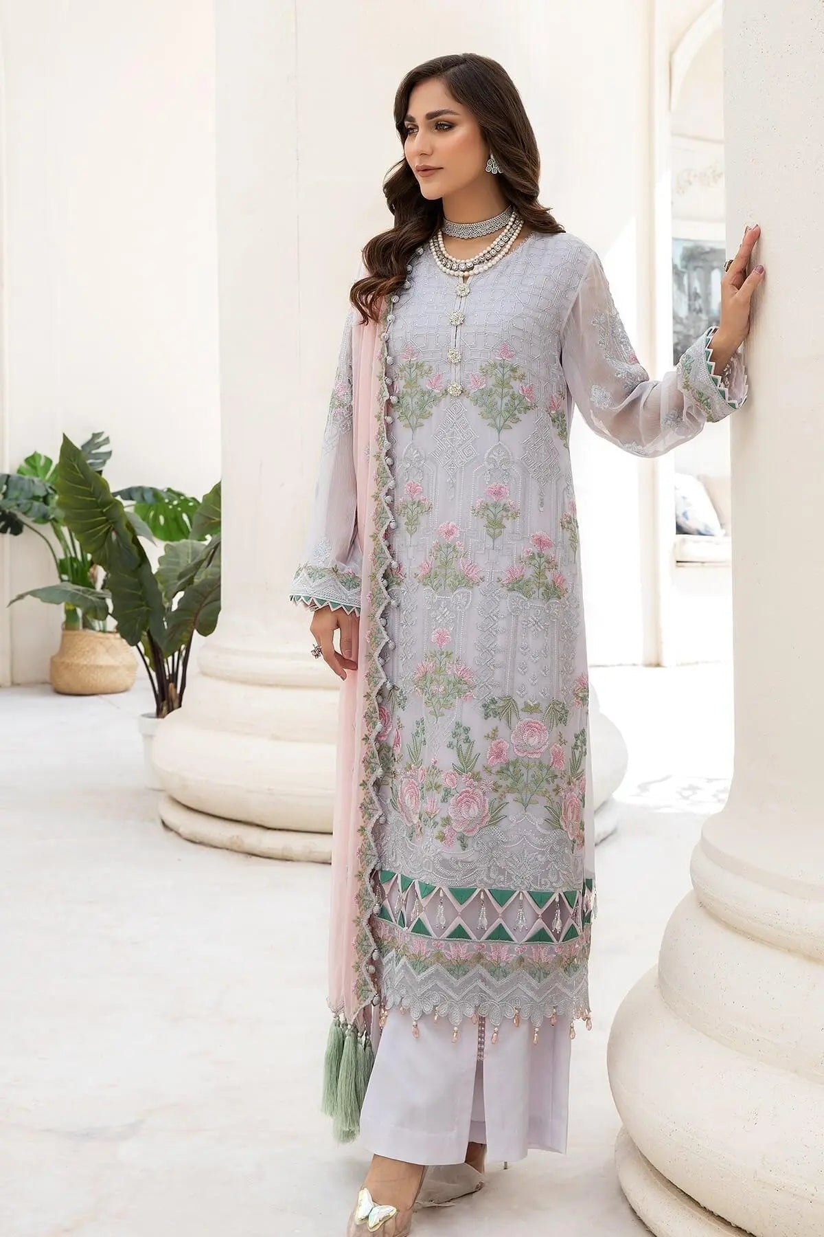 Naqsh Majestic By Imrozia Premium Chiffon 3Pc Suit M-51 Cecilia - House Of Hania