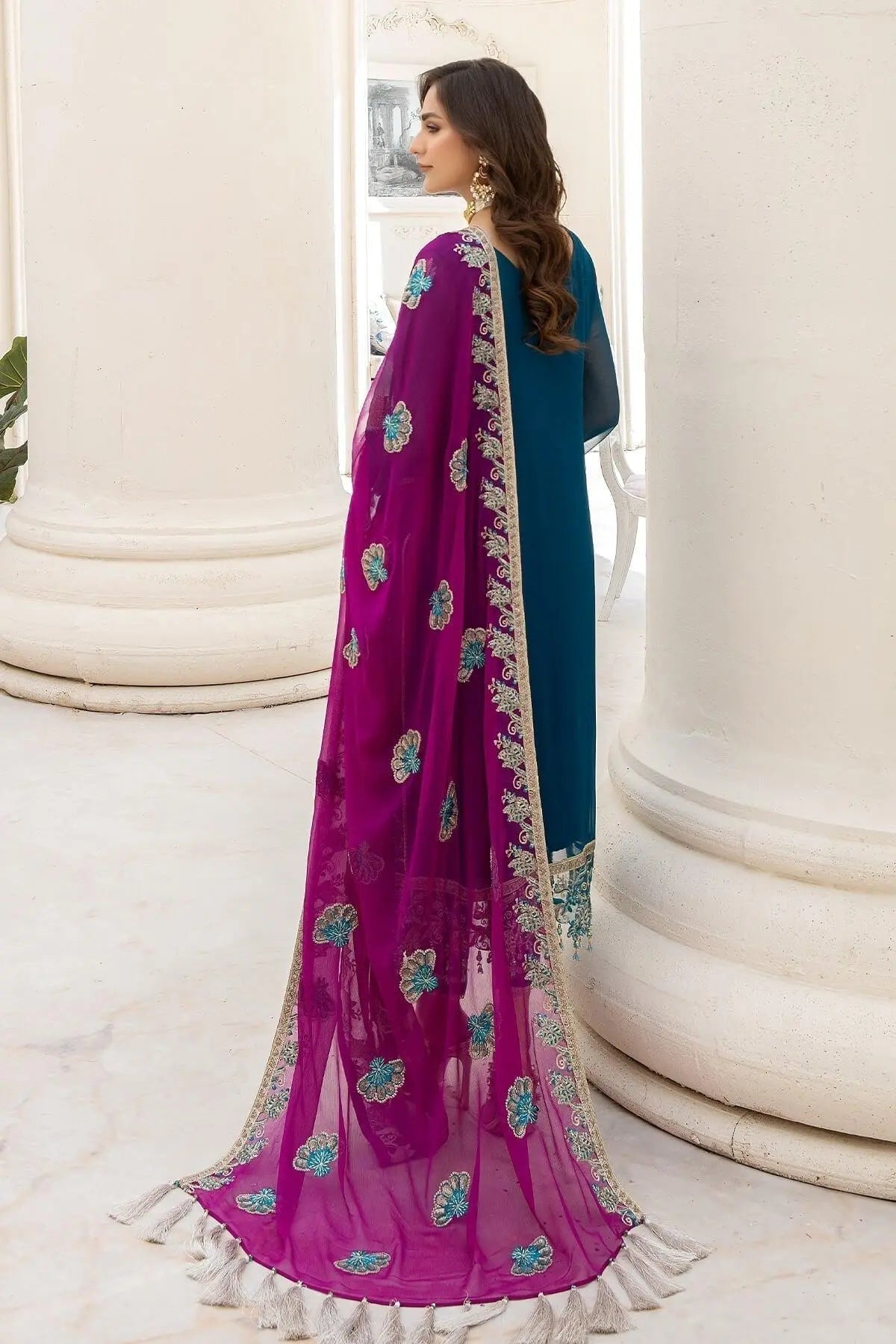 Naqsh Majestic By Imrozia Premium Chiffon 3Pc Suit M-52 Martha - House Of Hania