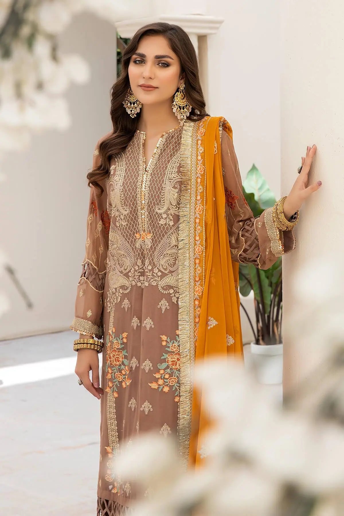 Naqsh Majestic By Imrozia Premium Chiffon 3Pc Suit M-53 Eleonora - House Of Hania