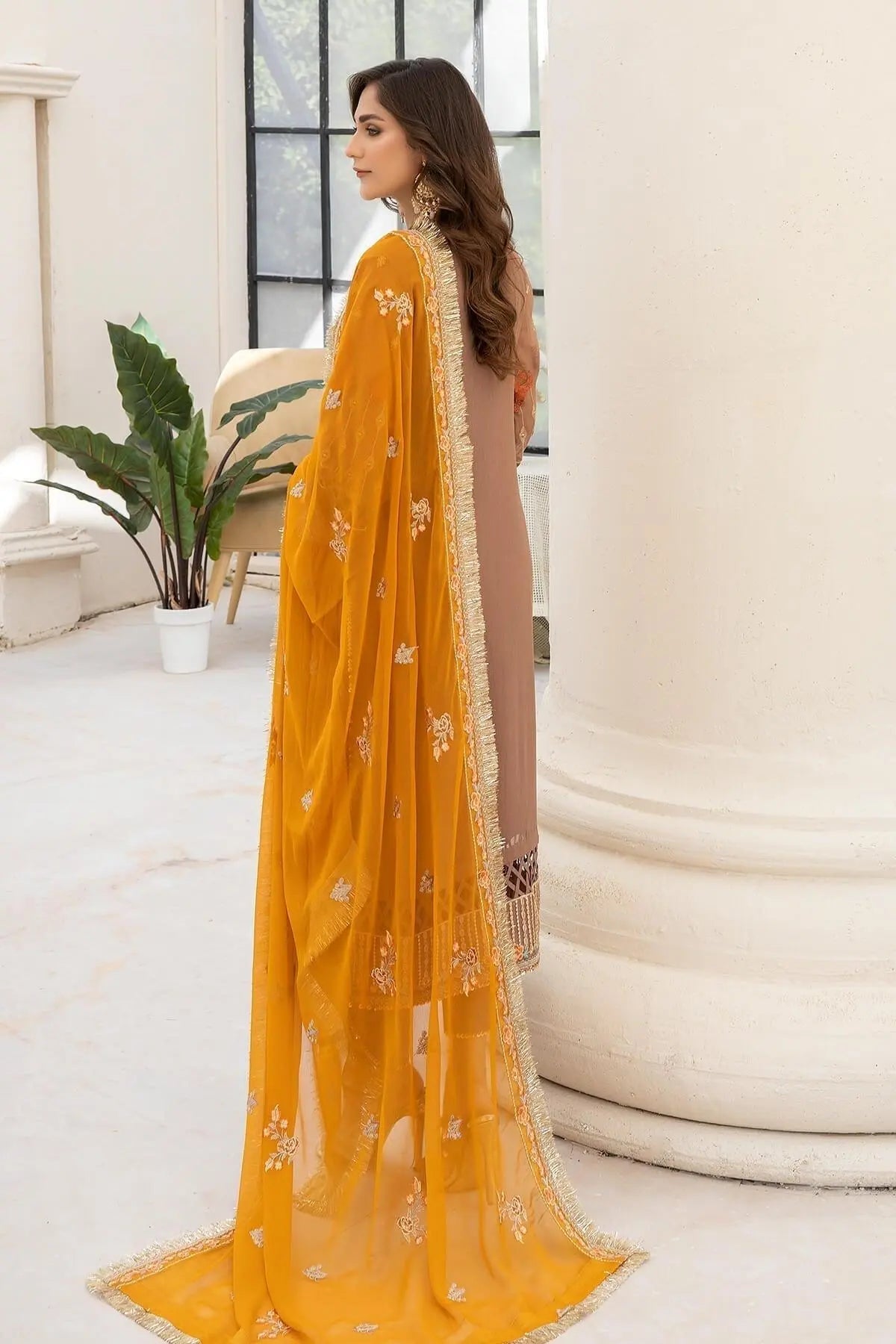 Naqsh Majestic By Imrozia Premium Chiffon 3Pc Suit M-53 Eleonora - House Of Hania